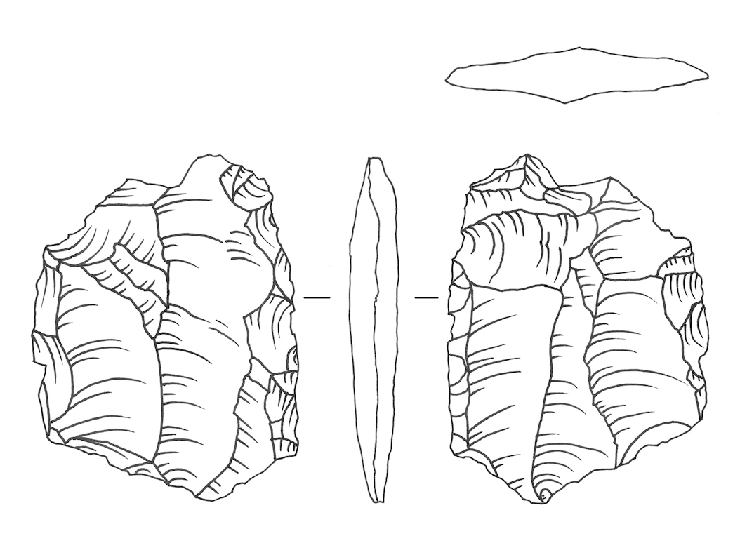This drawing or image or illustration is typical of the way to depict lithic artifacts